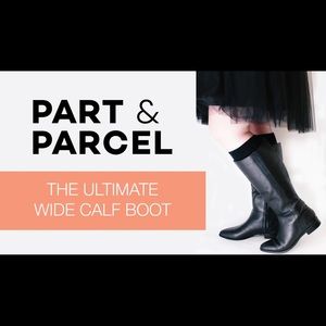 PLUS SIZE Extra Wide Calf Leather Riding Boot 8W/22” Calf by Part & Parcel Black